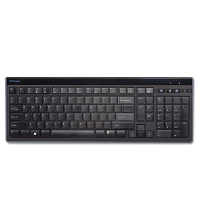 Kensington K72357US Slim Type Standard Keyboard, 104 Keys, Black/Silver KMW72357