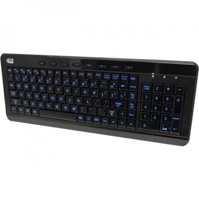 Adesso SlimTouch 120 - 3-Color Illuminated Compact Multimedia Keyboard AKB-120EB