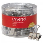 01005210 Small Binder Clips, 3/8" Capacity, 3/4" Wide, Silver, 40/Pack UNV11240