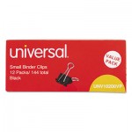 UNV10200 Small Binder Clips, Steel Wire, 3/8" Capacity, 3/4" Wide, Black/Silver, 144/Pack UNV10200VP