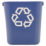Rubbermaid Commercial FG295573BLUE Small Deskside Recycling Container, Rectangular, Plastic, 13.63 qt, Blue RCP295573BE