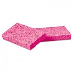 PAD CS1A Small Pink Cellulose Sponge, 3 3/5 x 6 1/2", 9/10" Thick, Pink, 48/Carton BWKCS1A
