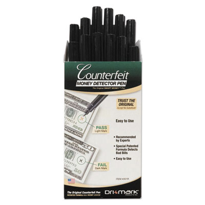 Dri-Mark Smart Money Counterfeit Bill Detector Pen for Use w/U.S. Currency, Dozen DRI351R1