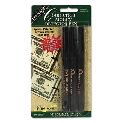 Smart Money Counterfeit Bill Detector Pen for Use w/U.S. Currency, 3/Pack DRI3513B1