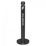 Rubbermaid Commercial Smoker's Pole, Round, Steel, Black RCPR1BK