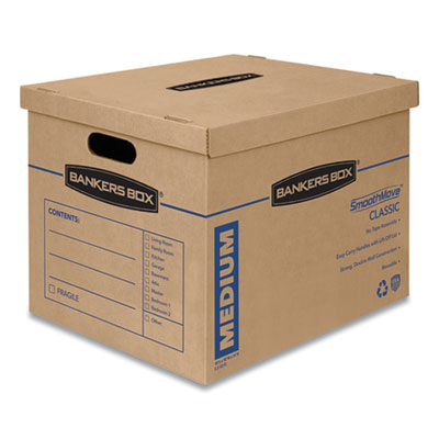 Bankers Box "7717201" SmoothMove Classic Moving/Storage Boxes, Medium, Half Slotted Container (HSC), 18" x 15" x 14", Brown Kraft