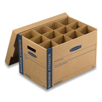 Bankers Box "7710302" SmoothMove Kitchen Moving Kit, Medium, Half Slotted Container (HSC), 18.5" x 12.25" x 12", Brown