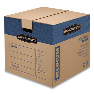 Bankers Box "0062801" SmoothMove Prime Moving/Storage Boxes, Medium, Regular Slotted Container (RSC), 18" x 18" x 16", Brown Kraft