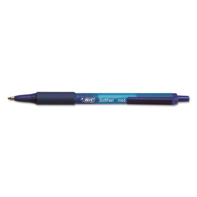 BIC Soft Feel Ballpoint Retractable Pen, Blue Ink, 1mm, Medium, Dozen BICSCSM11BE