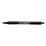 BIC Soft Feel Ballpoint Retractable Pen, Black Ink, 1mm, Medium, Dozen BICSCSM11BK