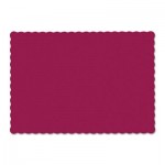 HFM 310524 Solid Color Scalloped Edge Placemats, 9 1/2 x 13 1/2, Burgundy, 1000/Carton HFM310524