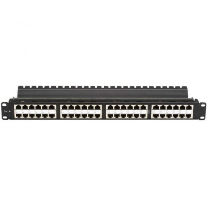 SpaceGAIN CAT5e High-Density Feed-Through Patch Panel, Shielded, 48-Port, 1U JPM806A-HD