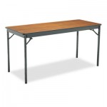 Barricks Special Size Folding Table, Rectangular, 60w x 24d x 30h, Walnut/Black BRKCL2460WA