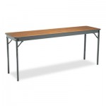Barricks Special Size Folding Table, Rectangular, 72w x 18d x 30h, Walnut/Black BRKCL1872WA