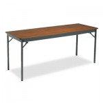 Barricks Special Size Folding Table, Rectangular, 72w x 24d x 30h, Walnut/Black BRKCL2472WA