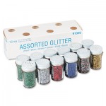 Pacon Spectra Glitter, .04 Hexagon Crystals, Assorted, .75 oz Shaker-Top Jar, 12/Pack PAC91356
