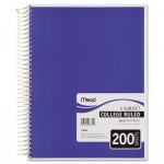 Mead Spiral Bound Notebook, Perforated, College Rule, 8 1/2 x 11, White, 200 Sheets MEA06780