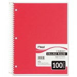 Mead Spiral Bound Notebook, Perforated, College Rule, 8 1/2 x 11, White, 100 Sheets MEA06622