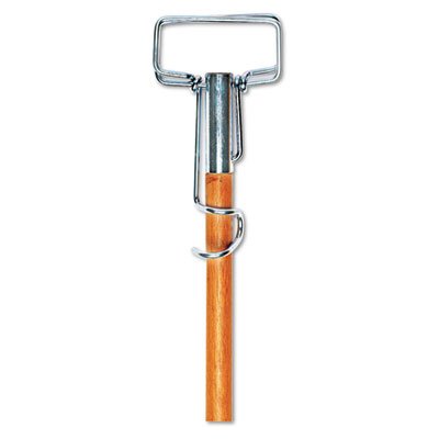 Spring Grip Metal Head Mop Handle for Most Mop Heads, 60" Wood Handle BWK609