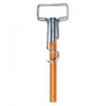 Spring Grip Metal Head Mop Handle for Most Mop Heads, 60" Wood Handle BWK609