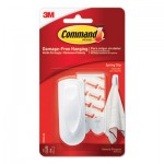 Command 17005-ES Spring Hook, 1 1/8w x 3/4d x 3h, White, 1 Hook/Pack MMM17005ES