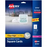 Avery Square Cards w/Rounded Edges, 2.5"x2.5" , 90 lbs. 180 Laser Cards 35703