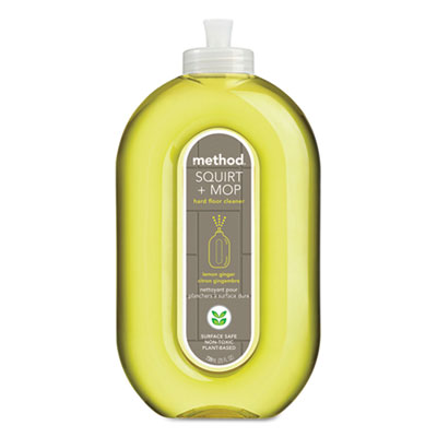 Method Squirt + Mop Hard Floor Cleaner, 25 oz Spray Bottle, Lemon Ginger, 6/Carton MTH00563CT