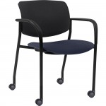 Lorell Stack Chairs with Plastic Back & Fabric Seat 83115A204