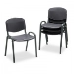 Safco Stacking Chairs, Black w/Black Frame, 4/Carton SAF4185BL