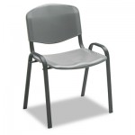 Safco Stacking Chairs, Charcoal w/Black Frame, 4/Carton SAF4185CH