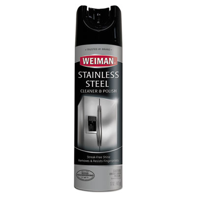 WEIMAN Stainless Steel Cleaner and Polish, 17 oz Aerosol, 6/Carton WMN49CT