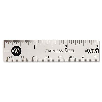 Westcott Stainless Steel Office Ruler With Non Slip Cork Base, 6 ACM10414