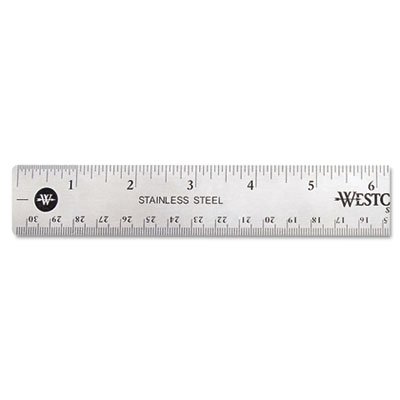 Westcott Stainless Steel Office Ruler With Non Slip Cork Base, 12 ACM10415