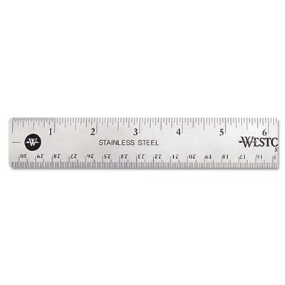 Westcott Stainless Steel Office Ruler With Non Slip Cork Base, 12 ACM10415