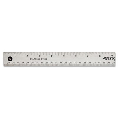 Westcott Stainless Steel Office Ruler With Non Slip Cork Base, 18 ACM10417