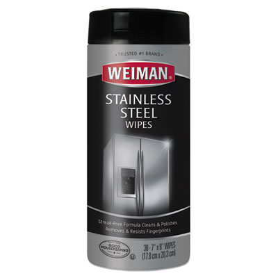 WEIMAN Stainless Steel Wipes, 7 x 8, 30/Canister WMN92
