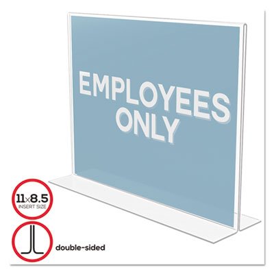 deflecto Stand-Up Double-Sided Sign Holder, Plastic, 11 x 8 1/2 DEF69301