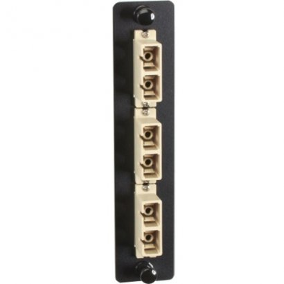 Black Box Standard Adapter Panel, Bronze Sleeves, (3) Duplex SC Pairs, Beige JPM451B