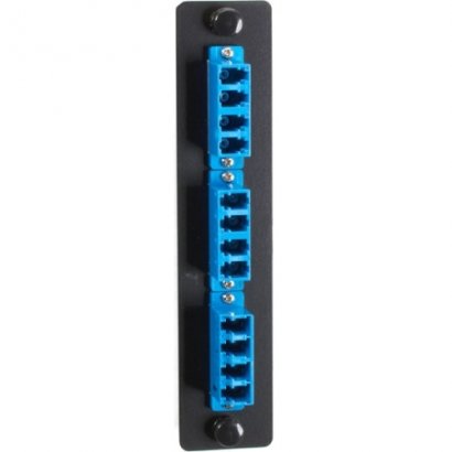 Black Box Standard Adapter Panel, Ceramic Sleeve, (6) LC Duplex Pairs, Blue JPM455C-R2