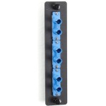 Black Box Standard Adapter Panel, Ceramic Sleeves, (3) Duplex ST Pairs, Blue JPM450C