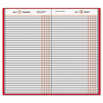 At-A-Glance Standard Diary Recycled Daily Journal, Red, 7 11/16 x 12 1/8, 2016 AAGSD37713