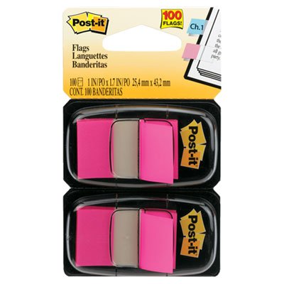 Post-It Flags Standard Page Flags in Dispenser, Bright Pink, 100 Flags/Dispenser MMM680BP2