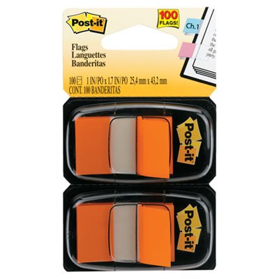 Post-It Flags Standard Page Flags in Dispenser, Orange, 100 Flags/Dispenser MMM680OE2