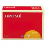 UNV35673 Standard Self-Stick Notes, Lined, 4 x 6, Yellow, 100-Sheet, 12/Pack UNV35673