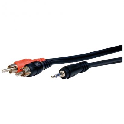 Comprehensive Standard Series 3.5mm Stereo Mini Plug to 2 RCA Plugs Audio Cable 10ft MPS-2PP-10ST