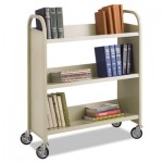 Safco Steel Book Cart, Three-Shelf, 36w x 14.5d x 43.5h, Sand SAF5358SA