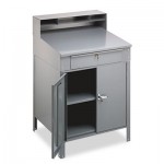 Steel Cabinet Shop Desk, 36w x 30d x 53-3/4h, Medium Gray TNNSR58MG
