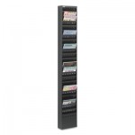 Safco Steel Magazine Rack, 23 Compartments, 10w x 4d x 65.5h, Black SAF4322BL