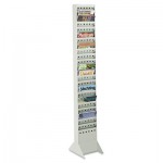 Safco Steel Magazine Rack, 23 Compartments, 10w x 4d x 65-1/2h, Gray SAF4322GR