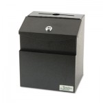 VF50085 Steel Suggestion Box with Locking Top, 7 x 6 x 8 1/2, Black VRT50085